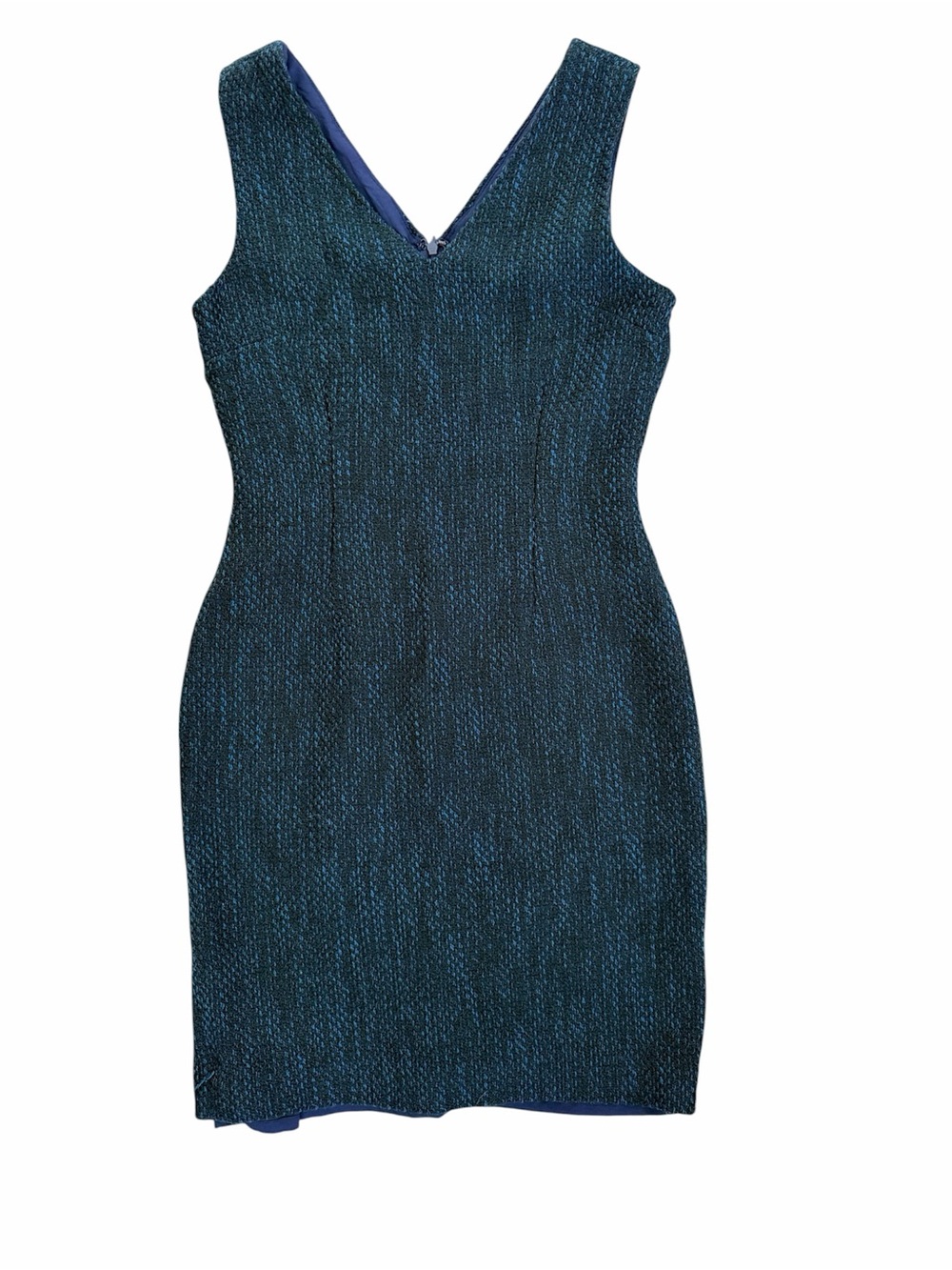 Banana Republic Teal Textured V‑Back Midi Dress